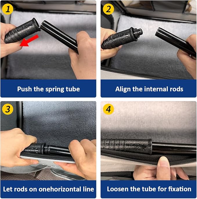 Extra Extra Large Cat Carrier Soft Sided, Portable Small Dog Carrier for 2 Cats, 24"x16.5"x16" Car Travel Folding Comfortable Design with Litter Box and Bowls, Grey+ Litter Box+ Bowl*2-PawvioPets