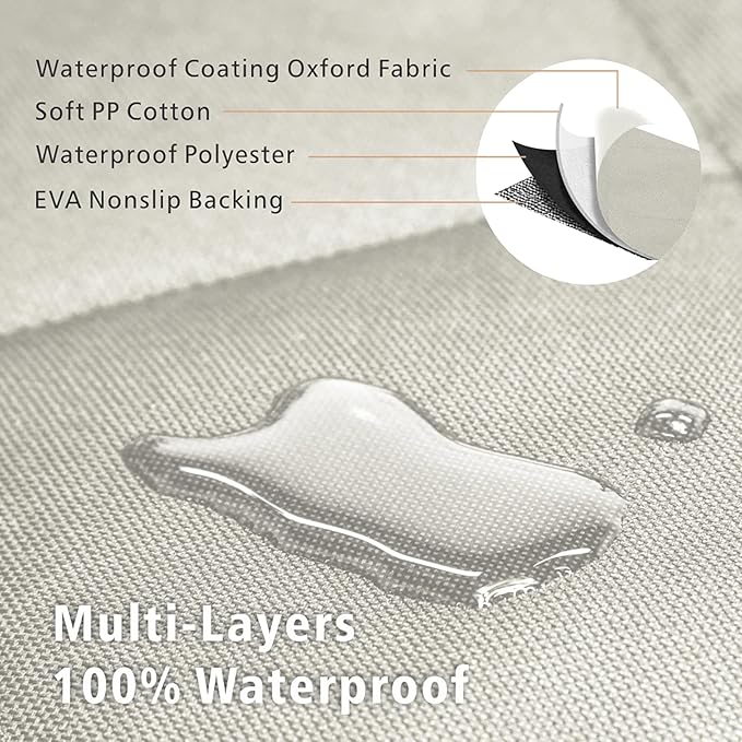 F-color SUV Cargo Liner for Dogs, Water Resistant Pet Cargo Cover Dog Seat Cover Mat for SUVs Sedans Vans with Bumper Flap Protector, Non-Slip, Large Size Universal Fit, Beige-PawvioPets