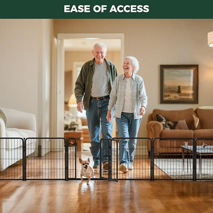 FXW Homeplus Unleashed Indoor Dog Playpen - Stress-Free and Safe Play, Heavy Duty 24 Inch 16 Wire Panels Dog Pen for Puppy and Small Dogs, Black│Patented-PawvioPets