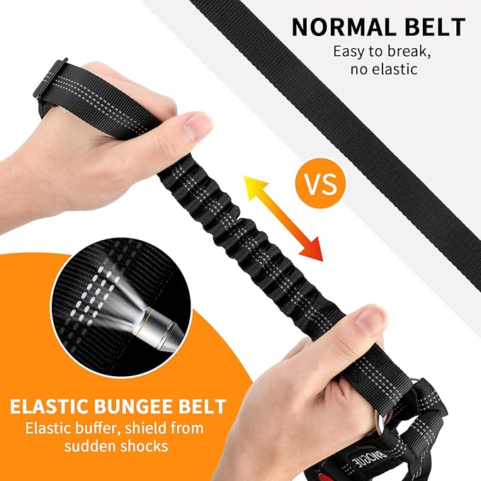 BWOGUE Double Dog Cat Seat Belts, Car Headrest Restraint Adjustable Travel Leash,Safety Elastic Leads Splitter Connect Vehicle Seatbelt Harness for 2 Dogs-PawvioPets