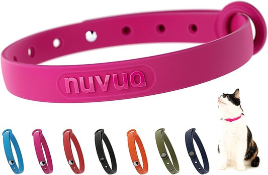 Breakaway Cat Collar - Soft, Comfortable, and Lightweight Safety Buckle Collar with Name Tag Ring for Outdoor Cats and Sensitive Skin Kittens by Nuvuq (6 ⅞" to 10 ¼", Pink)-PawvioPets