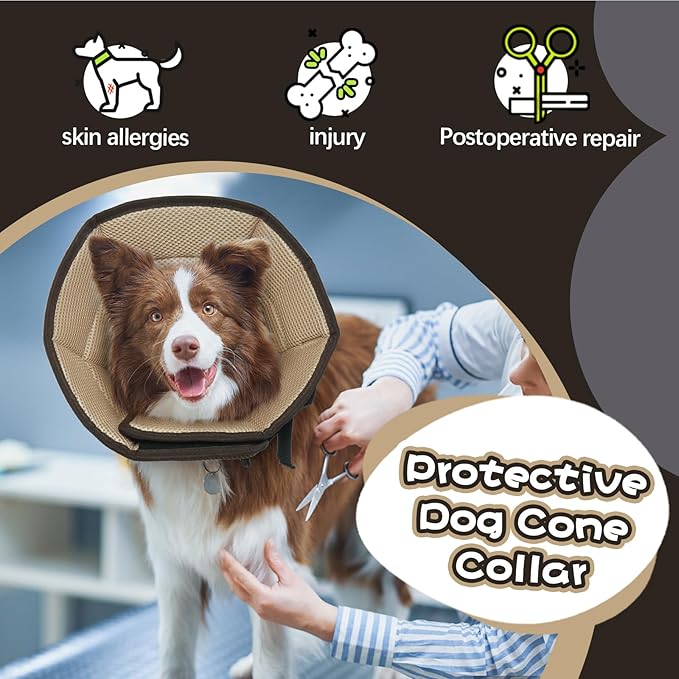 Dog Cone Collar After Surgery, Adjustable Soft Recovery Cone for Small Dogs to Stop Licking, Light-Weight Comfortable Elizabethan Collar for Dogs Anti-Bite Lick Protective Wound-PawvioPets