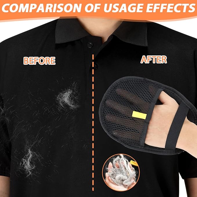 4 Pcs Pet Hair Remover Electrostatic Gloves, Upgrade Static Removal Gloves for Pet Hair, Reusable Multifunctional for Couch, Furniture, Carpet, Car Seat, Massage of Dogs and Cats-PawvioPets