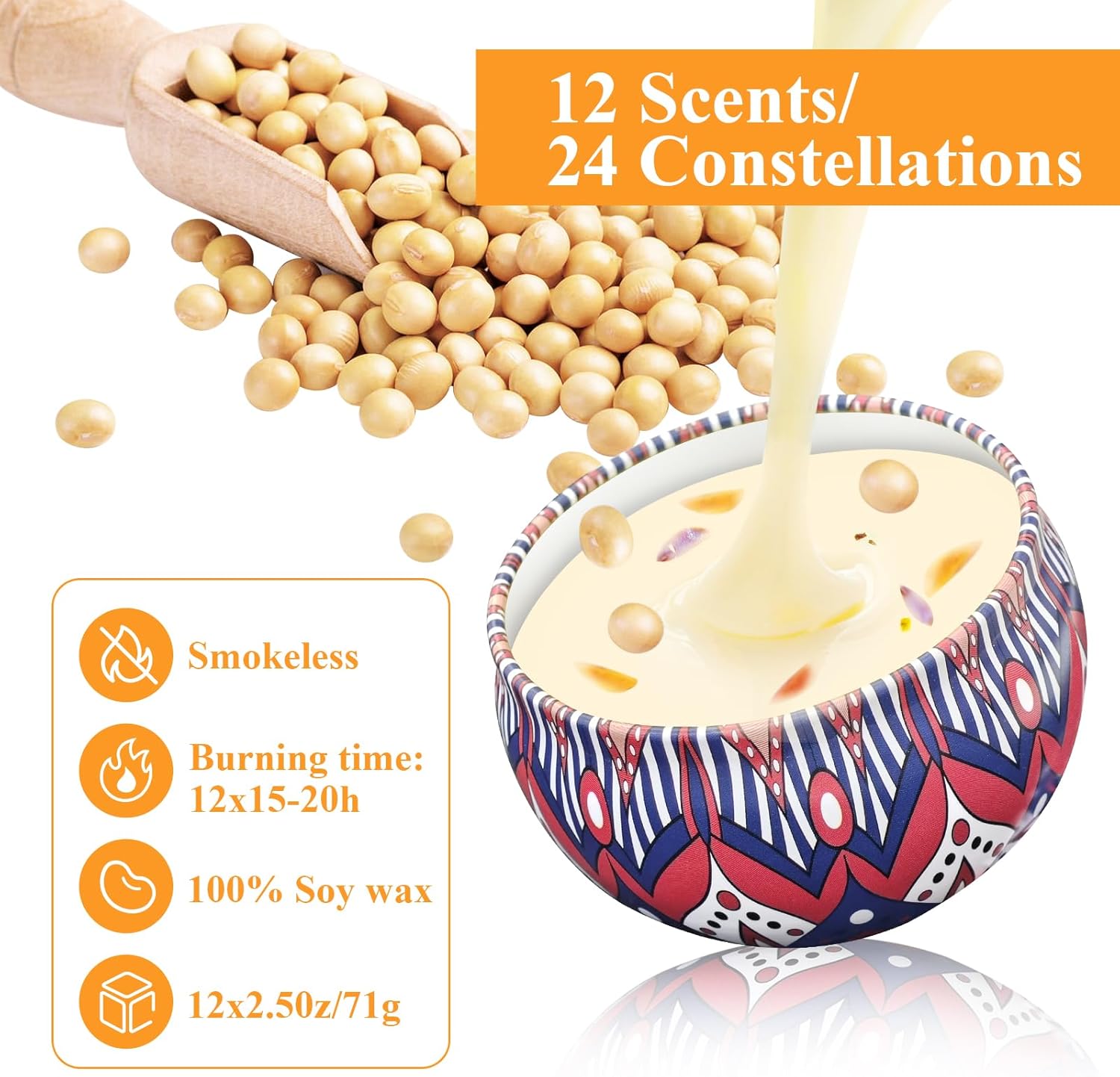 24 Pack Scented Candles Gift Set Long Lasting Soy Wax Aromatherapy Candles for Home Wedding Baby Shower Bridal Party Favors Christmas Birthday Gifts for Women