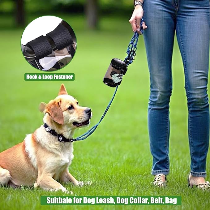 Dog Waste Bag Dispenser Poop Bag Dispenser for Leash Accessory dog Poop Bag Holders Fits Dog Leash Include Hand Free Holder, Clear, No-PUXYB-PawvioPets