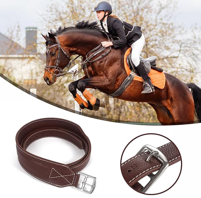 Jeereal Stability Stirrup Leathers with Strong Nylon Core for Equestrian Riding Wide Body English Stirrup Leathers-PawvioPets