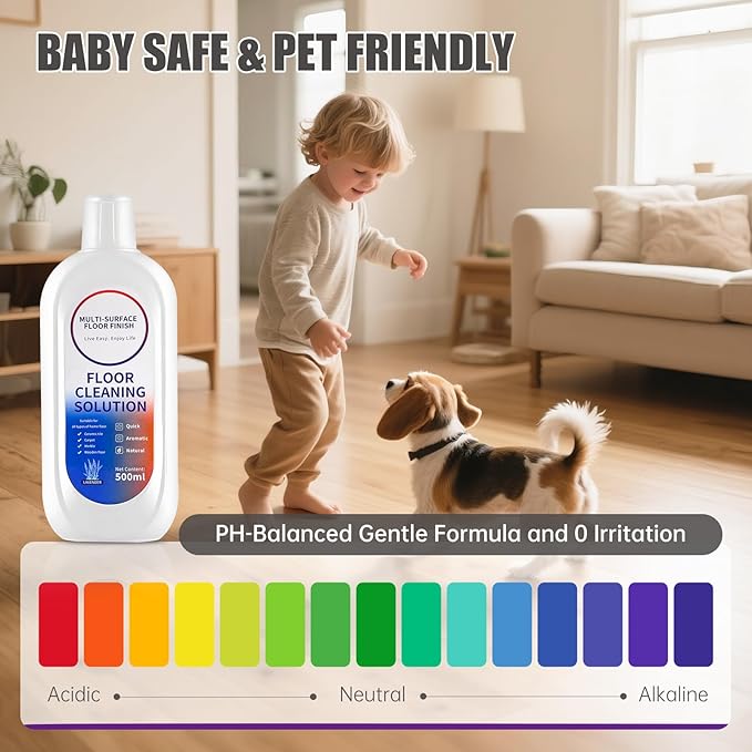 Floor Cleaning Solution Compatible with Tineco iFLOOR Series, All Robot Vacuums & Wireless Wet-Dry Mops, 4 Bottle Floor Cleaner Refill, Lavender Scent-PawvioPets