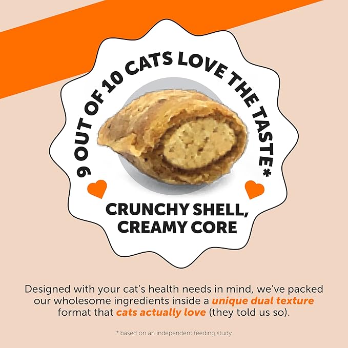 Cat Hip & Joint Health Crunchy & Creamy Chews - Cat Joint Support Supplement with Glucosamine, Health Supplies & Hip Support for Indoor & Outdoor Cats (Chicken 30-Day Supply)-PawvioPets