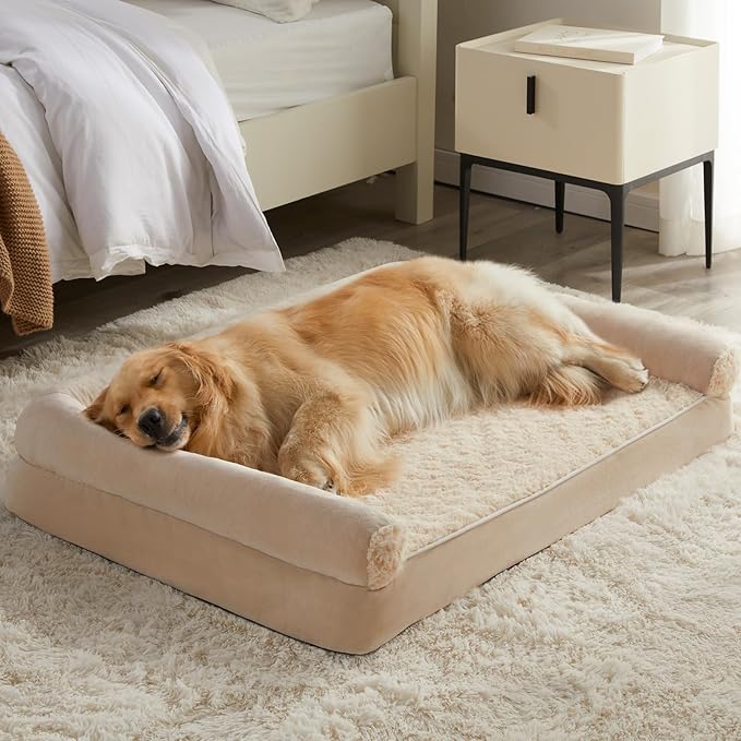 BFPETHOME Dog Beds for Large Dogs, Orthopedic Dog Bed for Medium Large Dogs,Big Waterproof Couch Pet Bed with Removable Washable Cover-PawvioPets