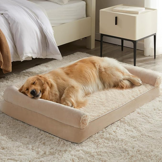 BFPETHOME Dog Beds for Large Dogs, Orthopedic Dog Bed for Medium Large Dogs,Big Waterproof Couch Pet Bed with Removable Washable Cover-PawvioPets