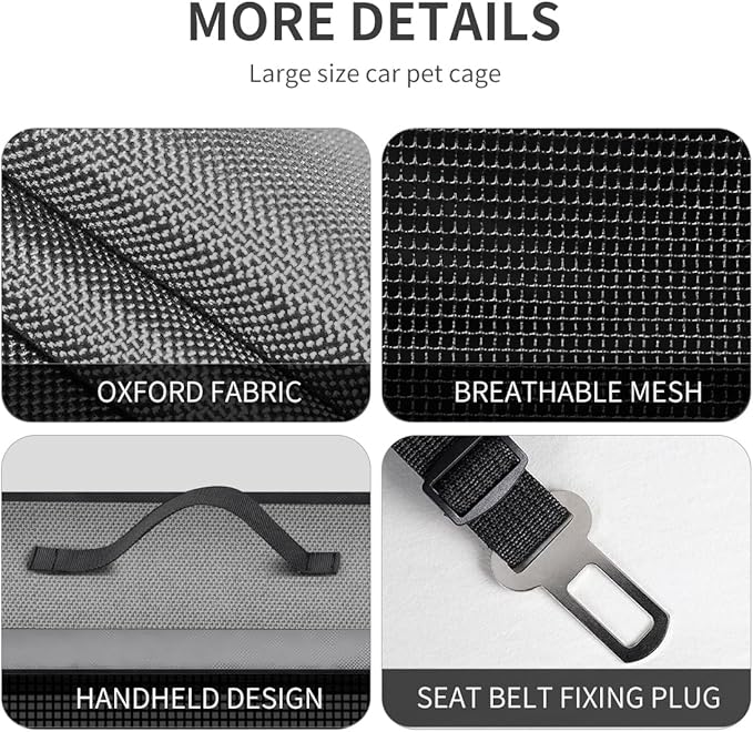 Double Cat Car Travel Carrier, Twin Compartment Show House Cat Cage/Condo，Portable Pet Crate for 2 Cats Travel Double Dog Crate Set for Long Distance Travel-PawvioPets