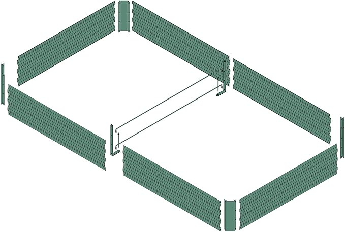 8x4x1ft Metal Raised Garden Bed Kit，Galvanized Garden Bed Box for Vegetables, Flowers, Herbs, and Succulents,240 Gallon Capacity - Green-PawvioPets