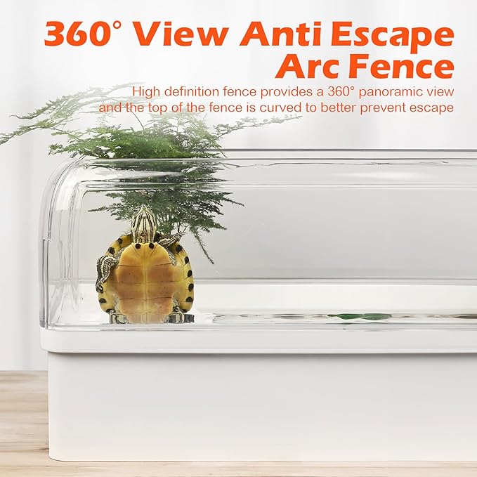 AZV Turtle Tank Habitat Kit,Aquatic Tortoise Enclosure Starter Aquarium with Multi-Function Area and Water Filter, Baby Adult Turtles Tub Complete House,Terrarium for Red Eared Slider Reptile Crab-PawvioPets