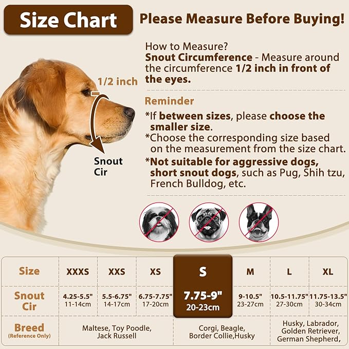 Crazy Felix Nylon Dog Muzzle for Small Medium Large Dogs Dachshund Beagle Poodle Labrador, Air Mesh Breathable and Drinkable Pet Mouth Guard for Anti-Biting Chewing Scavenging(S, Blue)-PawvioPets