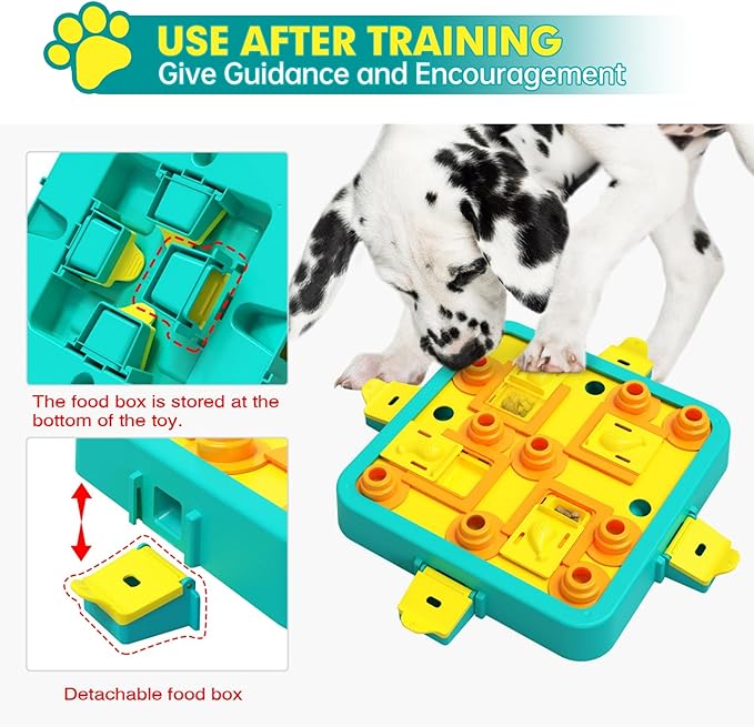 Dog Puzzle Toy Mental Stimulation - Level 3 in 1 Dogs Food Feeder Puzzle, Dog Treat Puzzle Feeder (Advanced-Blue Board)-PawvioPets