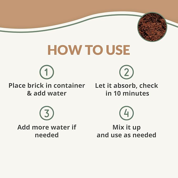 Coco Bliss (10lbs) - Organic Coco Coir for Plants - OMRI-Listed Coco Coir Brick for Garden Soil & Potting Mixes - Coconut Fiber Substrate Mixes with Potting Soil for Indoor Plants & Outdoor Plants-PawvioPets