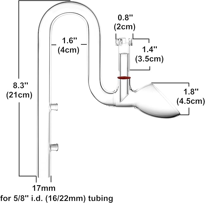 Glass Lily Pipe Set Outflow with Surface Skimmer & Multi-Level Water Intake (17mm for 16/22mm (5/8'' i.d.) tubing)-PawvioPets