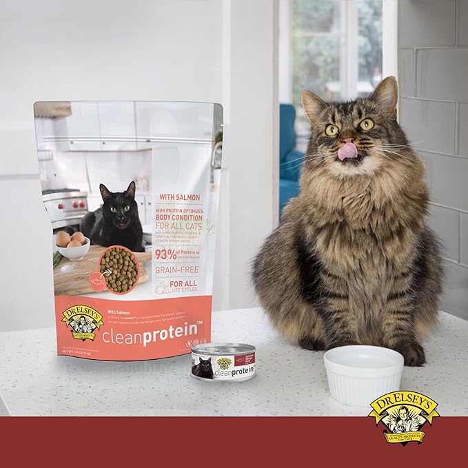 Dr. Elsey's cleanprotein Salmon Recipe Wet Cat Food, Pate 5.3 oz cans (Pack of 24)-PawvioPets