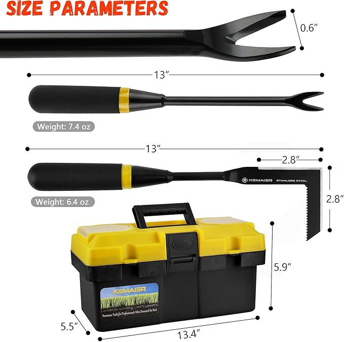 7 - Piece Gardening Tools Set, Stainless Steel Gardening Tools, Heavy - duty Hand Gardening Tools with a Toolbox, Suitable for Gardening Planting and Weeding, Gardening Gifts for Women and Men-PawvioPets