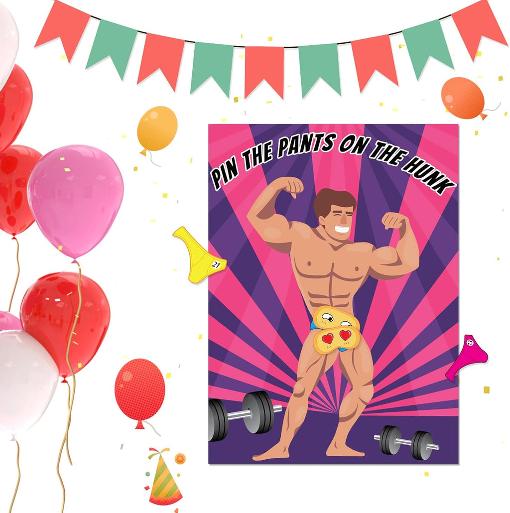 ASTARON Pin The Pants Party Games Bridal Shower Games Large Poster 24 Player Stickers Party Games Girls Night Party Games