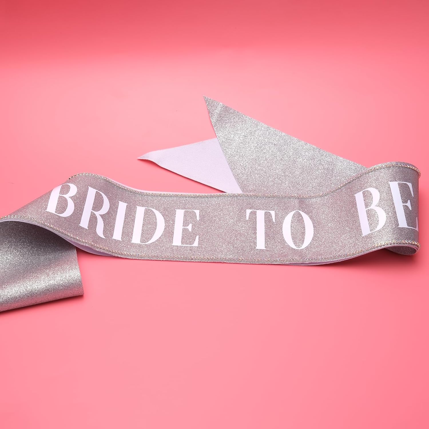 Bride to Be Sash with Rhinestones Glittery Bridal Party Sash with Adjustable Pin for Bachelorette Party Decorations, Wedding Celebration, Bridal Shower