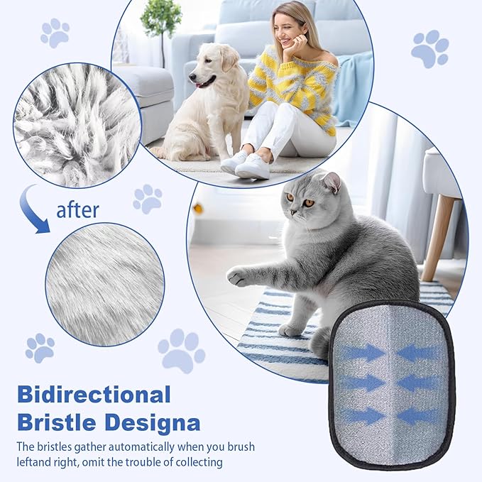 3Pcs Pet Hair Removal Gloves, Reusable Electrostatic Pet Hair Removal Gloves,Upgraded Animal Fur Removal Tool for Cats & Dogs-PawvioPets