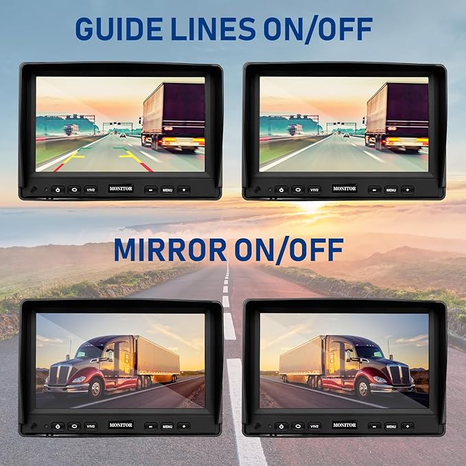 Backup Camera for Truck RV,Back up Camera with Screen Kit HD 1080P 7inch Reverse Monitor,Rear View Cameras for Trailer, Bus/Tractor/Vehicle with 170 Degree,IP69K Waterproof,IR Night Vision.-PawvioPets