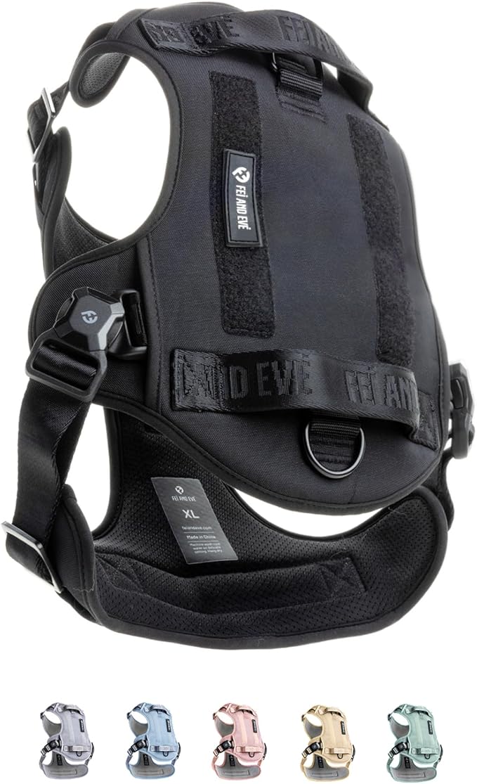 2025 New Edition, Fei & Eve MagEase Dog Harness - 3-Second Magnetic Buckles | 3-Point No-Pull Control | Heavy-Duty 900D Nylon | Dual Safety Handles | Breathable Mesh | Adjustable Fit | Small, Black-PawvioPets