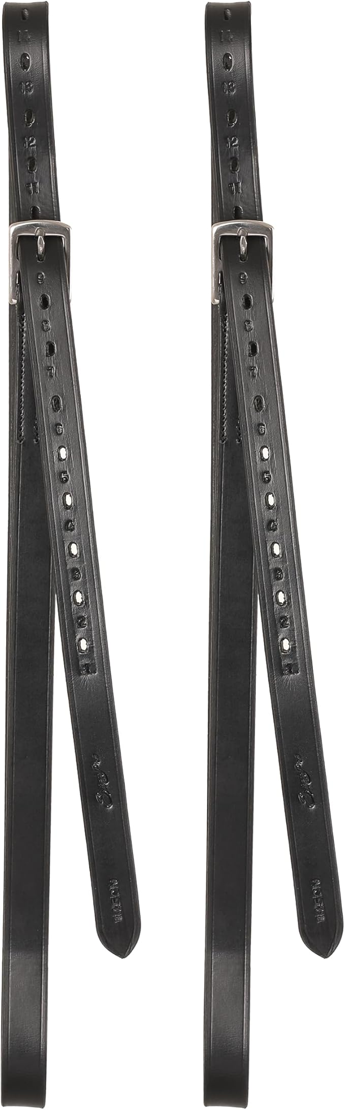 Exion Pre-Stretched Leather Stirrup Leathers for English Saddles | Premium Vegetable-Tanned Non-Stretch Stirrups for Jumping, Dressage & Schooling | 18-Hole Numbered Adjustment & SS Buckles-PawvioPets