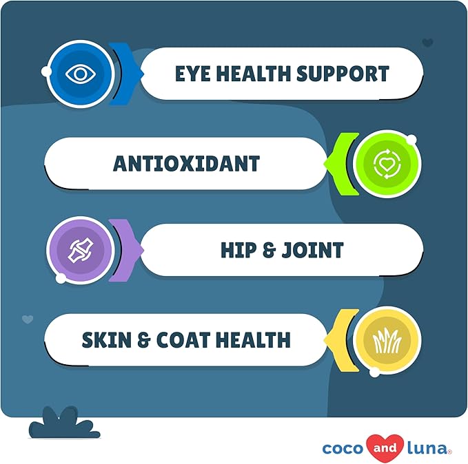 Eye Support for Dogs - 120 Chewable Tablets - Supplements for Vision, Eye Vitamins for Dogs, with Cod Liver Oil Antioxidant, Omega 3 EPA and DHA Fatty Acids.-PawvioPets