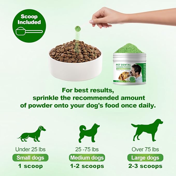 Dog Dental Powder,Dog Teeth Cleaning Powder,Dog Dental Cat Dental Care,Cat and Dog Teeth Cleaning,Canine Plaque Remover Helps Reduce Bad Breath,Improve Pet's Oral Cavity and Freshen Breath（80G）-PawvioPets