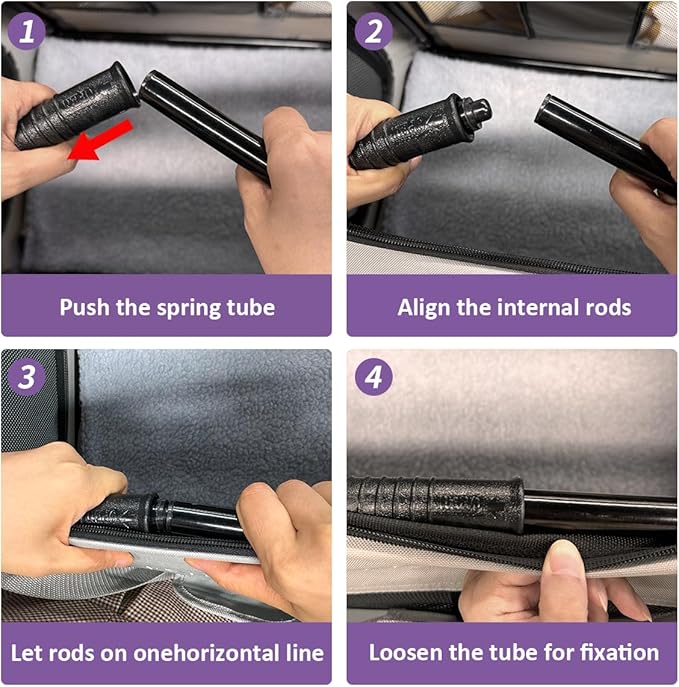 Extra Large Cat Carrier Soft Sided, Portable Small Dog Carrier for 2 Cats, 24"x16.5"x16" Car Travel Folding Comfortable Design, Purple-PawvioPets