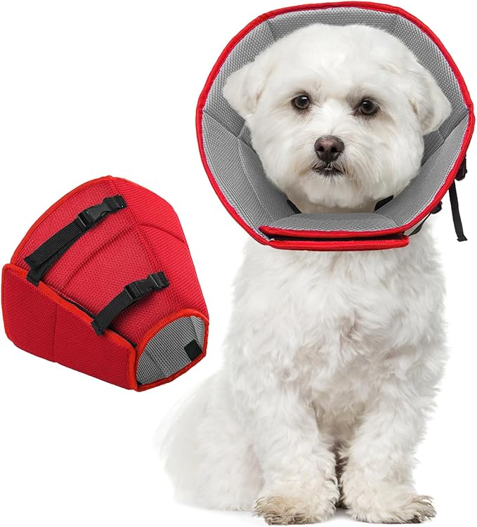 Dog Cone Collar After Surgery, Adjustable Soft Recovery Cone for Small Dogs to Stop Licking, Light-Weight Comfortable Elizabethan Collar for Dogs Anti-Bite Lick Protective Wound-PawvioPets