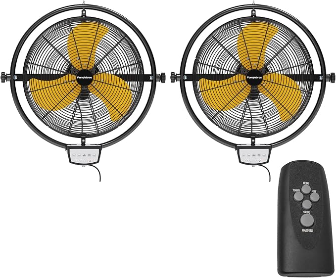 2 PCS 20 IN 5500 CFM Remote Control Wall Mount Fan, 3 Speed High Velocity Wall Fan with Timer, Air Circulator for Garage, Commercial, Greenhouse, Warehouse & Gazebo Use, UL Listed-PawvioPets