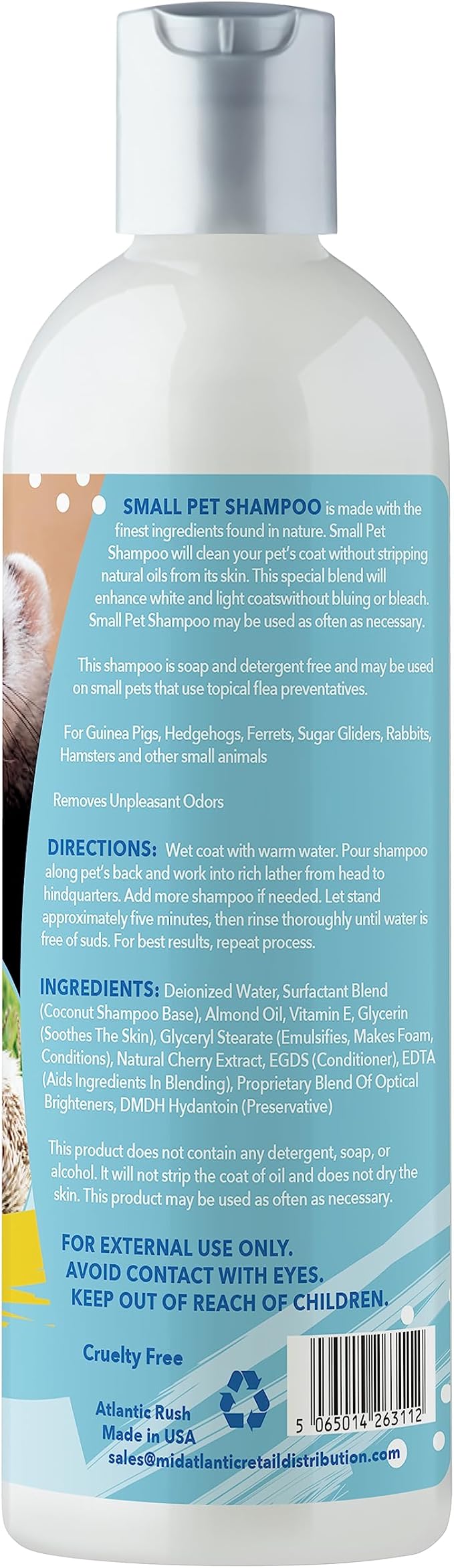 Critter Shampoo for Small Pets -Small Animal Fragrance & Detergent Free Shampoo - Sensitive Skin Shampoo for Ferrets, Guinea Pigs, Rabbits, Hedgehogs, Hamsters & Sugar Gliders (8 oz Fragrance Free)-PawvioPets