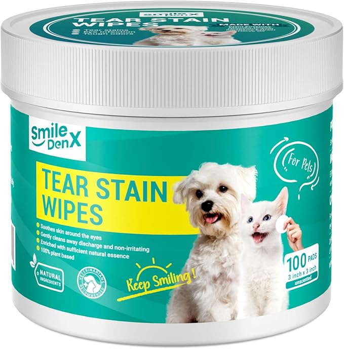Dog Eye Wipes, Gentle Eye Wipes for Dogs & Cats, Pet Eye Cleaner Wash Removes Discharge, Crust, Debris, and Gunk (100, Unscent)-PawvioPets