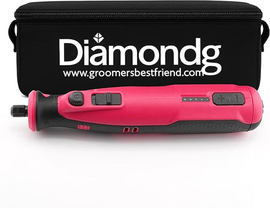 Diamondg Cordless Dog Nail Grinder with Quiet Sound & LED Tip for Large & Small Dogs, 4hrs. Runtime - Electric Dog Nail Trimmer, Heavy Duty Rotary Tool Alternative to Toenail Clippers & Filers-PawvioPets