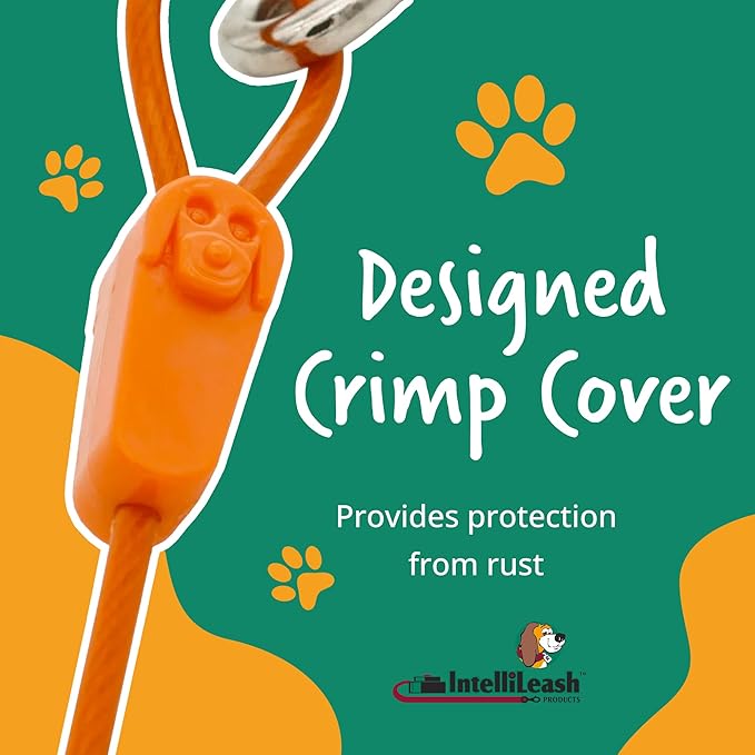 30FT Tie-Out Cables for Dogs - Strong, Safe, and Durable Dog Tie-Outs for Small Dogs up to 90 Pounds - Weather and Wear Resistant Galvanized Aircraft Cable for Outside Use-PawvioPets