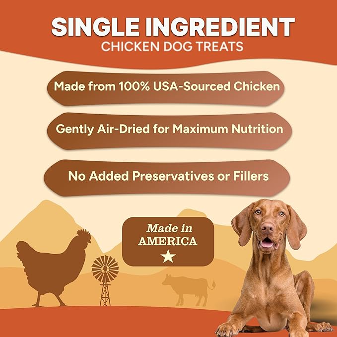 Gaines Family Farmstead Chicken Chips for Dogs – 6 oz Natural, High-Protein Dog Treats, Rawhide-Free Chews, Single Ingredient, Grain-Free, Made in USA-PawvioPets