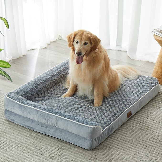 BFPETHOME Orthopedic Dog Bed for Large Dogs-Big Waterproof Sofa Dog Bed with Removable Washable Cover, Washable Pet Bed with Waterproof Lining and Nonskid Bottom,Pet Bed for Large Dogs-PawvioPets