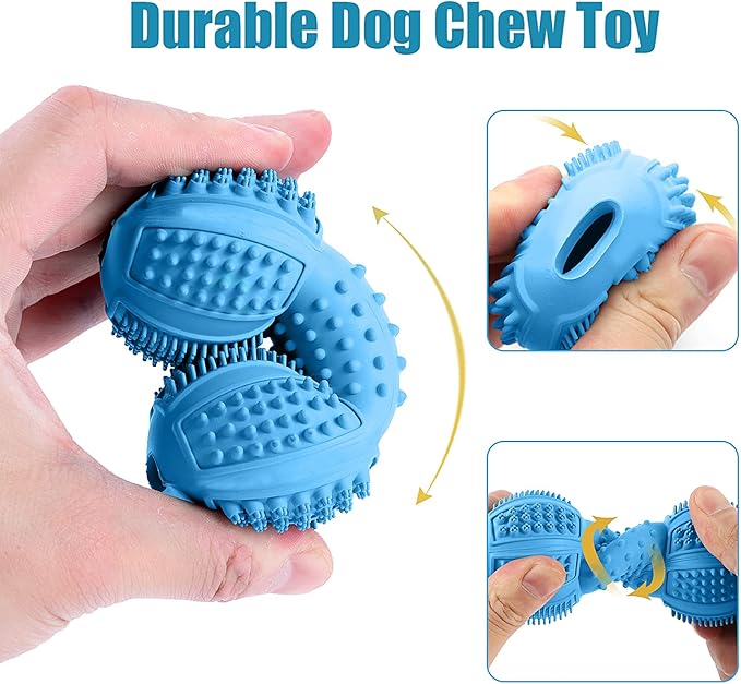 Dog Chew Toys 4 Pack, Dog Toys for Aggressive Chewers Small Medium Large Breed, Multifunctional Teeth Cleaning and Gum Massage, Tough Dog Toys with Natural Rubber for Puppy and Medium Large Dog-PawvioPets
