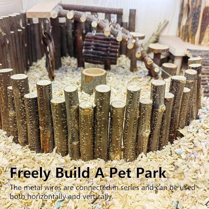 Flexible Hamster Wooden Bridge, 11.8In Hamster Fence, Wooden Sticks for Hamster Cage Decor And Platforms, Syrian Hamster Cage Accessories Wood-PawvioPets