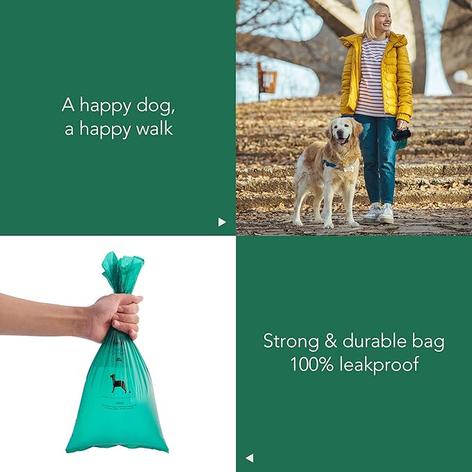 Extended Dog Poop Bags with Dispenser, 1000 Count, Pre-Separated, Lavender Scent, Eco-friendly Material, Extra Thick, 100% Leakproof, 8"x 15.6", Green-PawvioPets