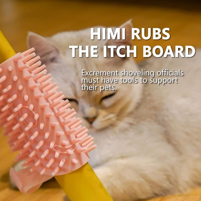 ABCOOL Cat Pet Self Grooming Comb Brush - Multi Functional Catnip Flavor Corner Massage Glove Tool for Kitten Puppy Relaxing, Extra Soft Silicone Pins Handy Hair Shedding Trimming-PawvioPets