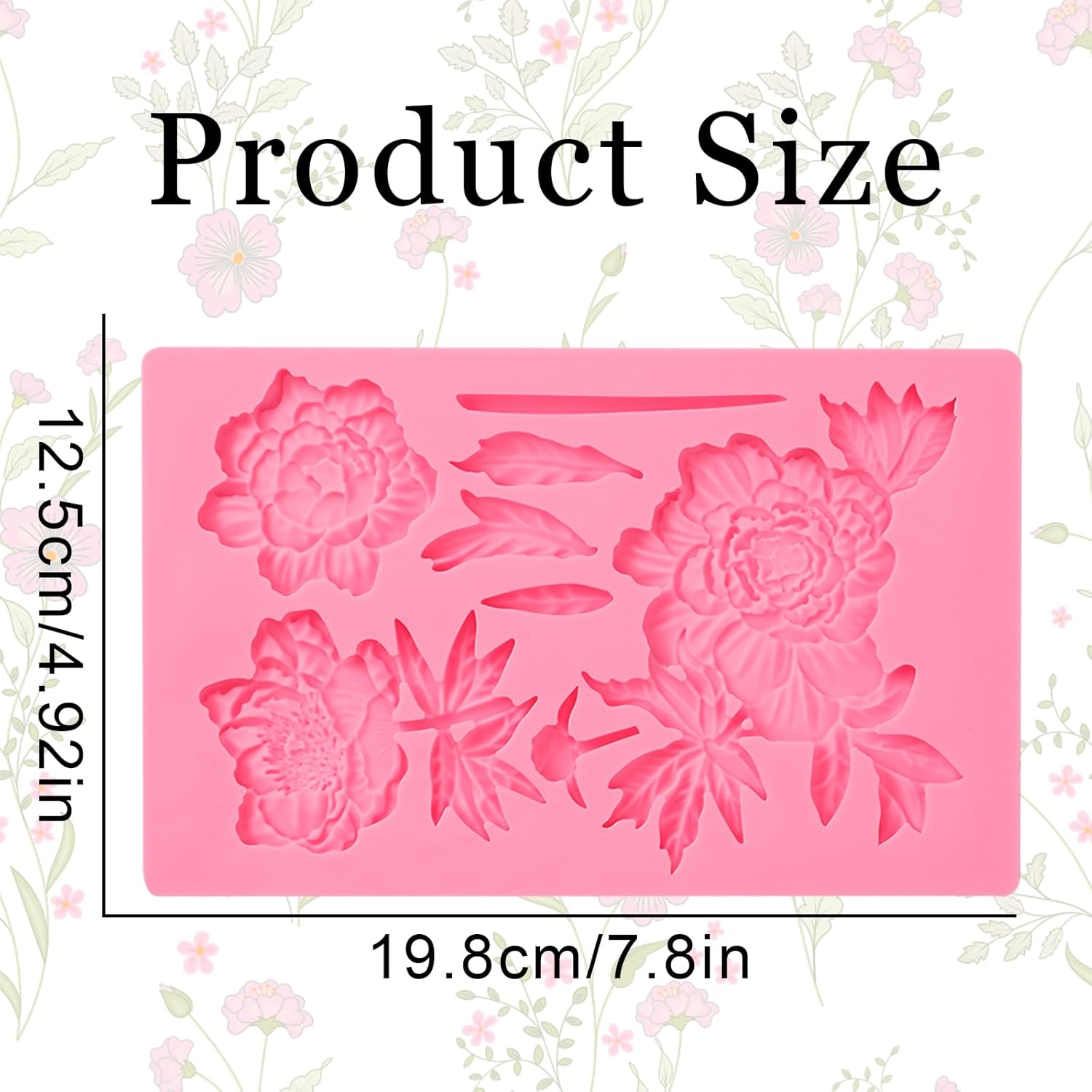 Rose Fondant Molds, Peony Kitchen Baking Silicone Mold, Leaf Chocolate Mold, for Cake Decoration, Flower Paste, Mousse, Jelly, Pudding, Butter, Chewing Gum, Epoxy Resin, Clay