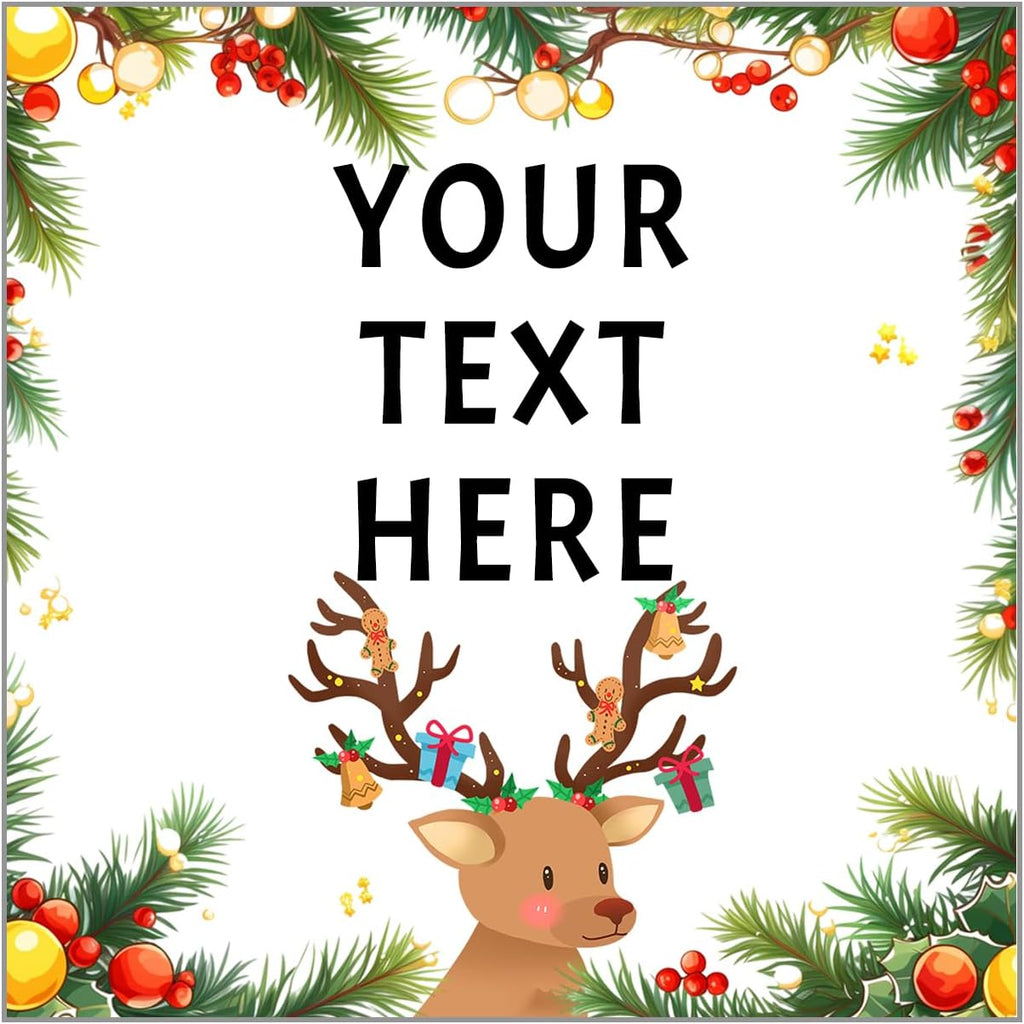 100-1000pcs Custom Stickers Merry Christmas Stickers Personalized Labels Adhesive Xmas Decorative Envelope Seals Stickers for Cards Gift Boxes(VSquare-8)