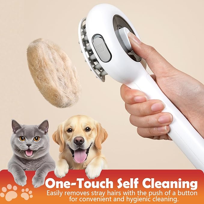 Cat Brushes for Indoor Cat, 6 in 1 Pet Steam Brush for Dog Cats Grooming Kit Supplies Hair Grooming for Long Short Hair Cats Dogs Massage & 2 Water Spray Modes Shedding Brush-PawvioPets