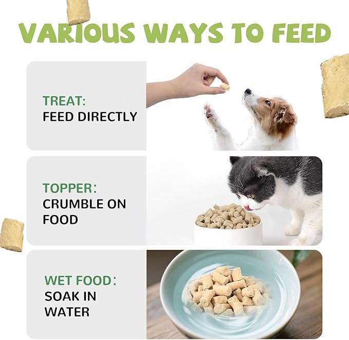 Freeze Dried Dog Treats,Chicken Breast&Organs Recipe Raw Dog Food Topper, High Protein Freeze-Dried Food for Cats, Rawhide Free, Gluten&Grain Free, 5.3oz-PawvioPets