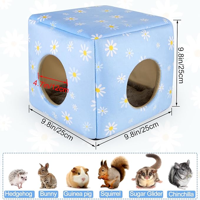 Bienbee Guinea Pig Hideout, Washable Guinea Pigs House Cozy Guinea Pigs Bed for Small Pet Bunny/Rabbit/Hamster/Chinchilla Guinea Pig Accessories Daisy-PawvioPets