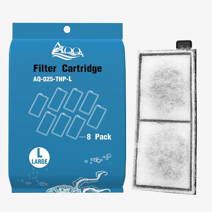 AQQA 8 Pack Aquarium Replacement Filter Cartridge Fish Tank Filter Cartridge for Aquarium Internal Filter (Large)-PawvioPets